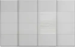 Goossens kledingkast finca combi glans mat glas grijs hoogwaardig meubelplaat - 8244398-{merk}-finca-combi-sts-grijs-schuifdeuren-02